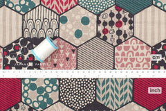 Japanese Fabric Canvas Hexies - A - 50cm