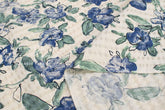 Japanese Fabric Cotton Linen Ripple Drawn Floral - B - 50cm