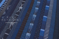 Shokunin Collection Kurume Kasuri Indigo Fabric - patchwork II indigo, blue - 50cm