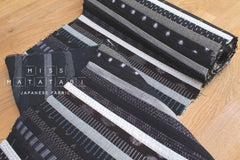 Shokunin Collection Kurume Kasuri Indigo Fabric - patchwork II black, indigo - 50cm