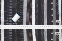 Shokunin Collection Kurume Kasuri Indigo Fabric - patchwork II black, indigo - 50cm