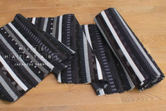 Shokunin Collection Kurume Kasuri Indigo Fabric - patchwork II black, indigo - 50cm