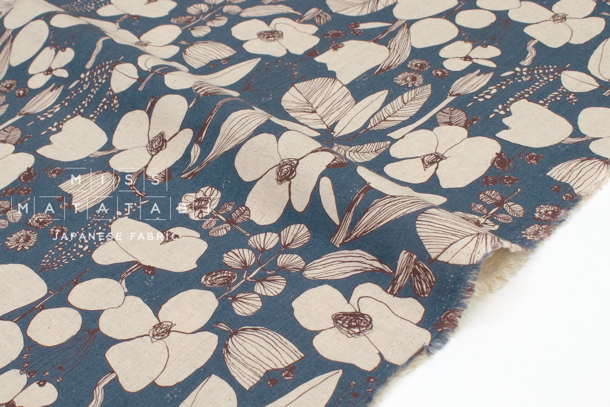 Japanese Fabric Growth Linen Blend - E - 50cm