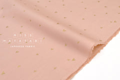 Japanese Fabric Metallic Gold Love Hearts - B - 50cm