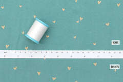 Japanese Fabric Metallic Gold Love Hearts - C - 50cm