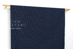 Japanese Fabric Metallic Gold Love Hearts - F - 50cm