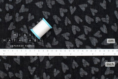 Japanese Fabric Textured Voile - Hearts - B - 50cm