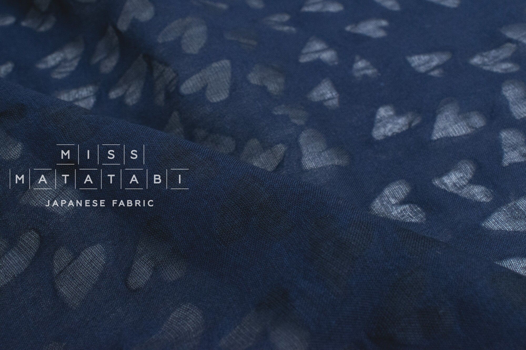 Japanese Fabric Textured Voile - Hearts - E - 50cm