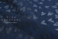 Japanese Fabric Textured Voile - Hearts - E - 50cm