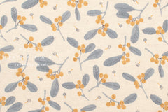 Japanese Fabric Winter Berries Linen Blend - B - 50cm