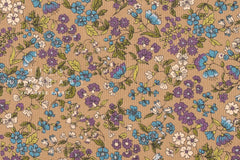 Japanese Fabric Corduroy Allie Floral - B - 50cm