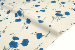 Japanese Fabric Hokkoh Poppies Brushed Cotton - A - 50cm