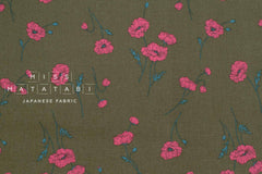 Japanese Fabric Hokkoh Poppies Brushed Cotton - C - 50cm