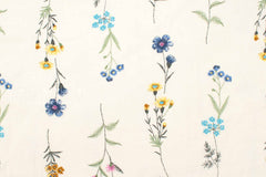 Japanese Fabric Flower Trails Linen Blend - A - 50cm