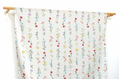 Japanese Fabric Flower Trails Linen Blend - C - 50cm
