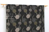 Japanese Fabric Yarn Dyed Jacquard Woven Kiku Like Fireworks - black, latte - 50cm