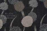 Japanese Fabric Yarn Dyed Jacquard Woven Kiku Like Fireworks - black, latte - 50cm