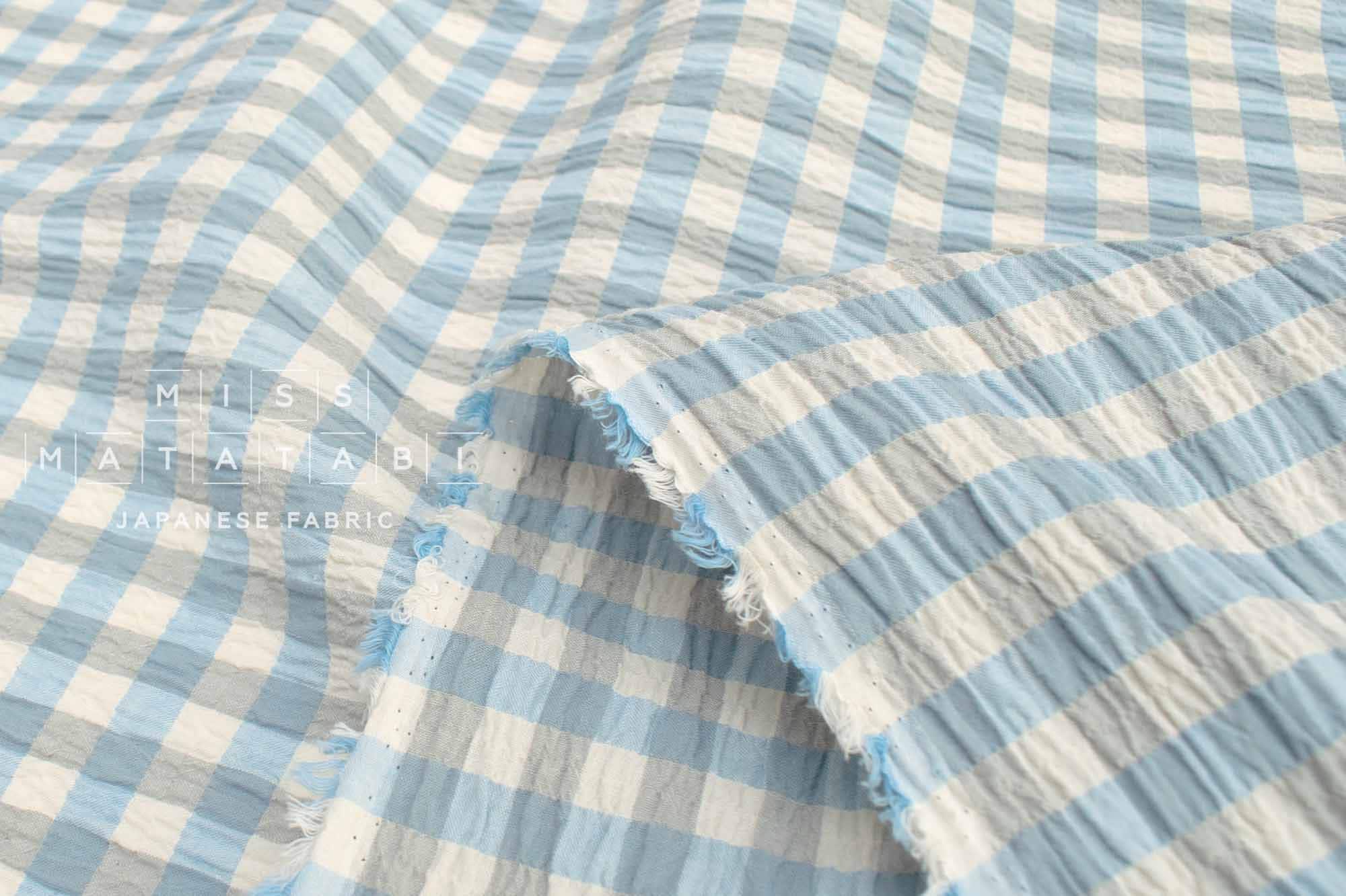 Japanese Fabric Shokunin Collection Yarn-Dyed Check - blue - 50cm