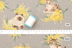 Japanese Fabric Mimosa Kittens - E - 50cm
