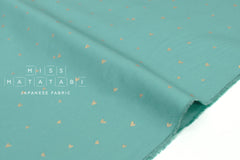 Japanese Fabric Metallic Gold Love Hearts - C - 50cm