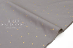 Japanese Fabric Metallic Gold Love Hearts - D - 50cm