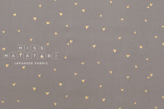 Japanese Fabric Metallic Gold Love Hearts - D - 50cm