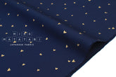 Japanese Fabric Metallic Gold Love Hearts - F - 50cm