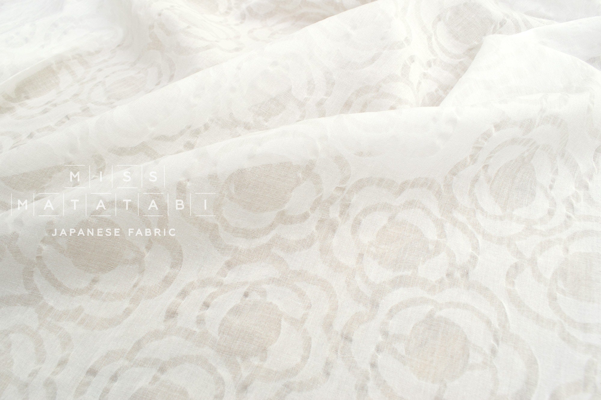 Japanese Fabric Textured Voile - floral - A - 50cm