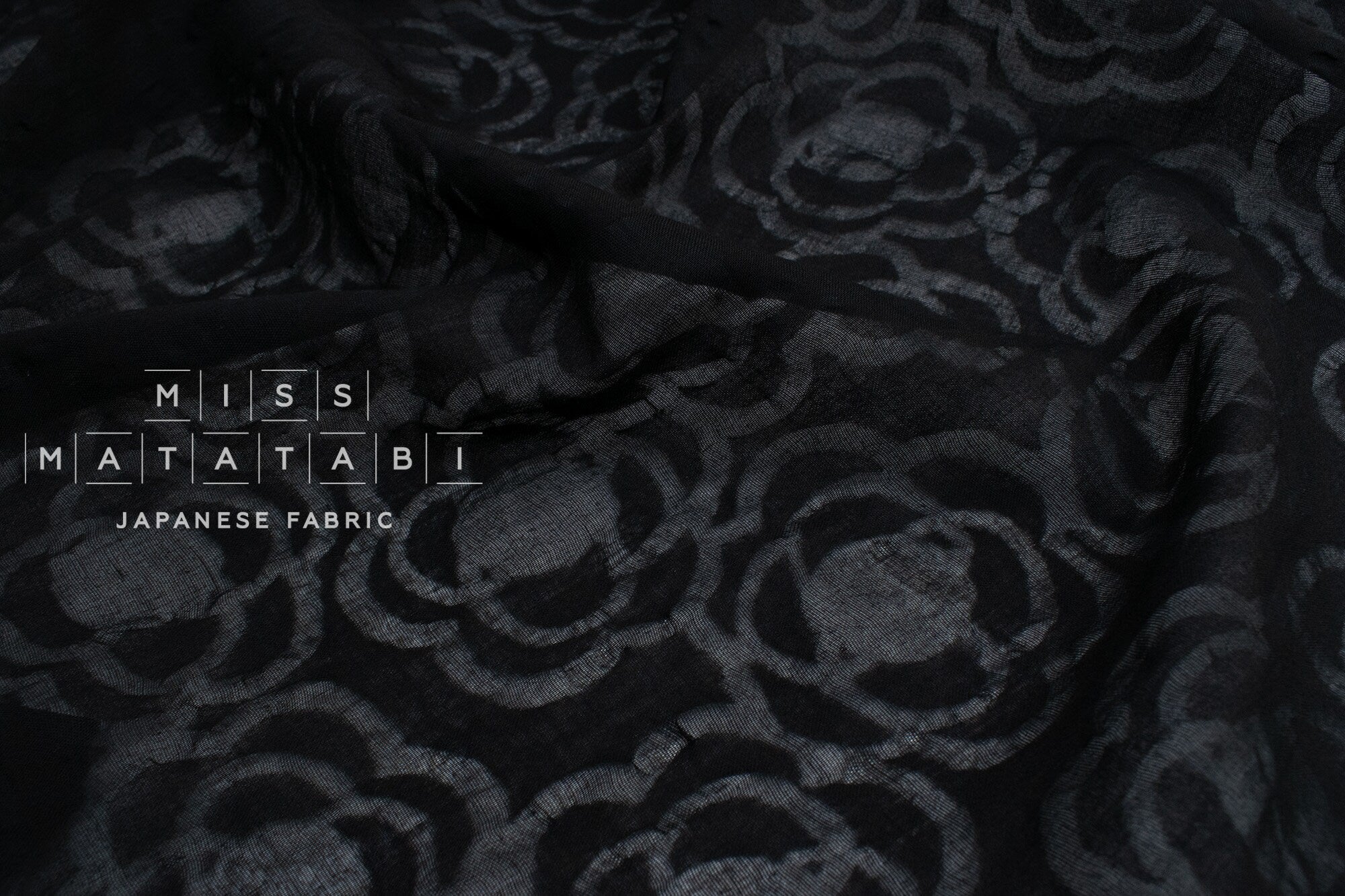 Japanese Fabric Textured Voile - floral - B - 50cm