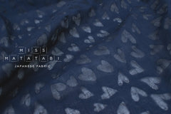 Japanese Fabric Textured Voile - Hearts - E - 50cm