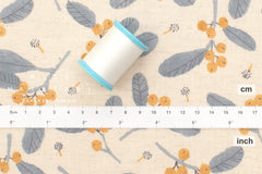 Japanese Fabric Winter Berries Linen Blend - B - 50cm
