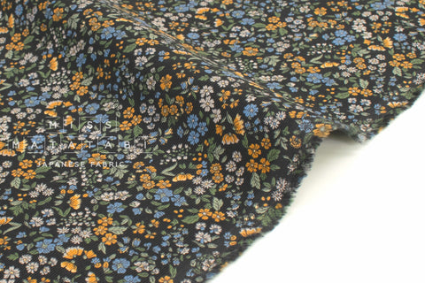 Japanese Fabric Corduroy Allie Floral - E - 50cm
