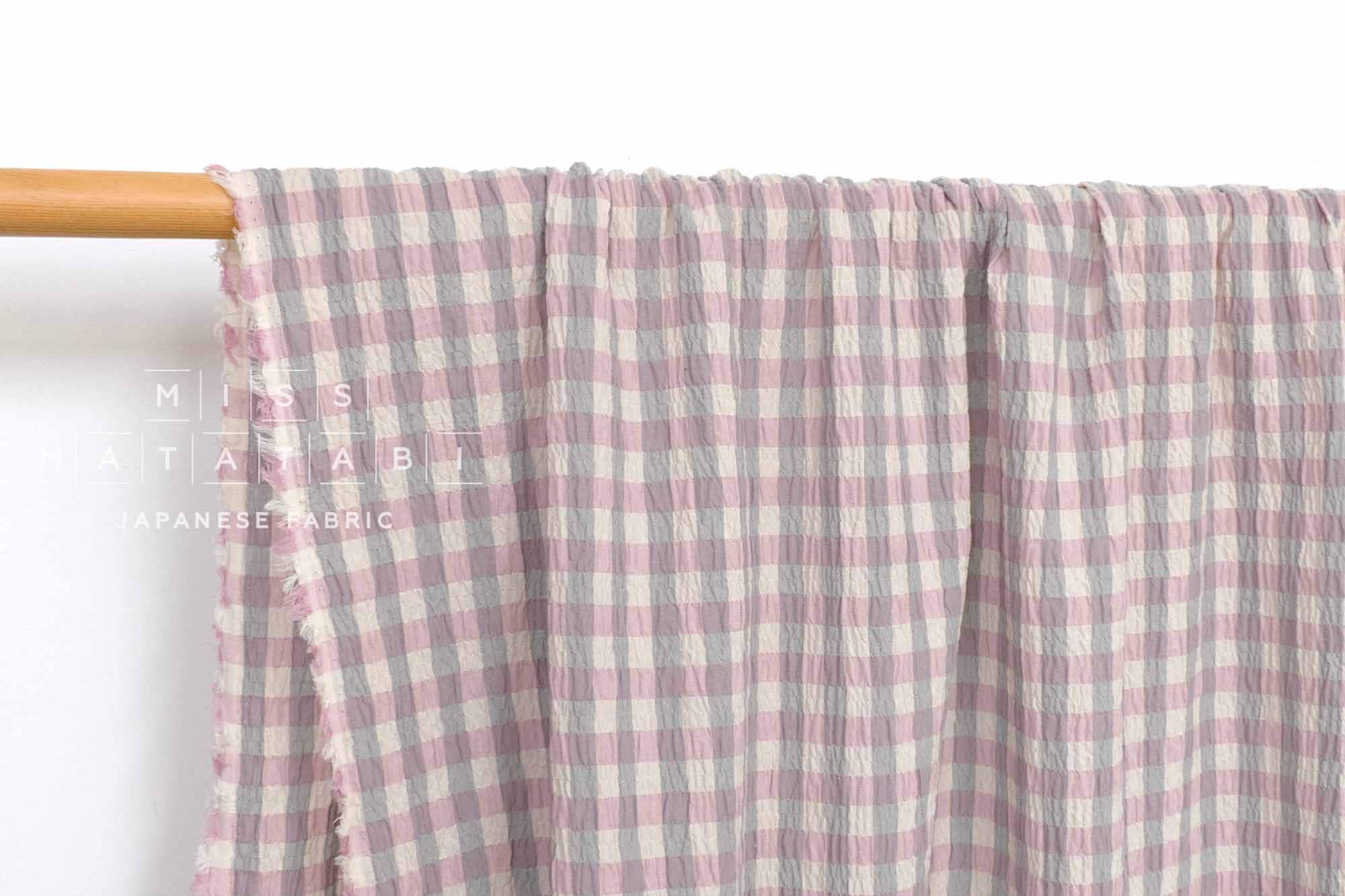 Japanese Fabric Shokunin Collection Yarn-Dyed Check - pink - 50cm
