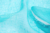 DEADSTOCK Japanese Fabric Washed Herringbone Linen Voile - bright aqua - 50cm