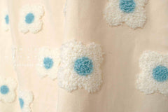 Japanese Fabric Punch Needling Style Floral Embroidery - cream - 50cm
