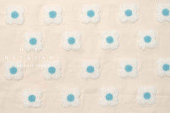 Japanese Fabric Punch Needling Style Floral Embroidery - cream - 50cm