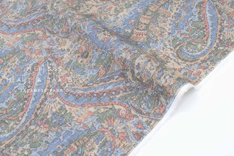 Japanese Fabric 100% Linen Paisley - B - 50cm