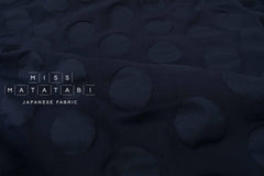 Japanese Fabric Cotton Linen Ripple Dots - navy blue - 50cm