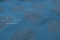 Japanese Fabric Cotton Linen Ripple Dots - blue - 50cm