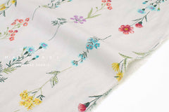 Japanese Fabric Flower Trails Linen Blend - C - 50cm