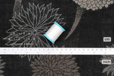 Japanese Fabric Yarn Dyed Jacquard Woven Kiku Like Fireworks - black, latte - 50cm