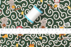 Japanese Fabric Dojou Sukui Cats - A - 50cm