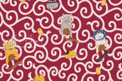 Japanese Fabric Dojou Sukui Cats - B - 50cm