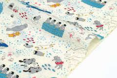 Japanese Fabric Cotton Ripple Polar Cats - A - 50cm