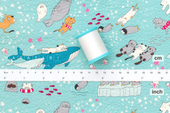 Japanese Fabric Cotton Ripple Polar Cats - C - 50cm