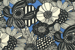 Japanese Fabric Cotton Ripple Wild Floral - C - 50cm
