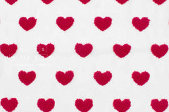 Japanese Fabric Punch Needling Style Heart Embroidery - white, red - 50cm