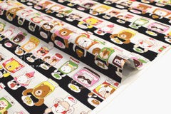 Japanese Fabric Kokka Pantry Pets - black - 50cm