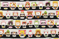 Japanese Fabric Kokka Pantry Pets - black - 50cm