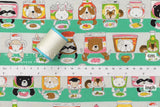 Japanese Fabric Kokka Pantry Pets - green - 50cm